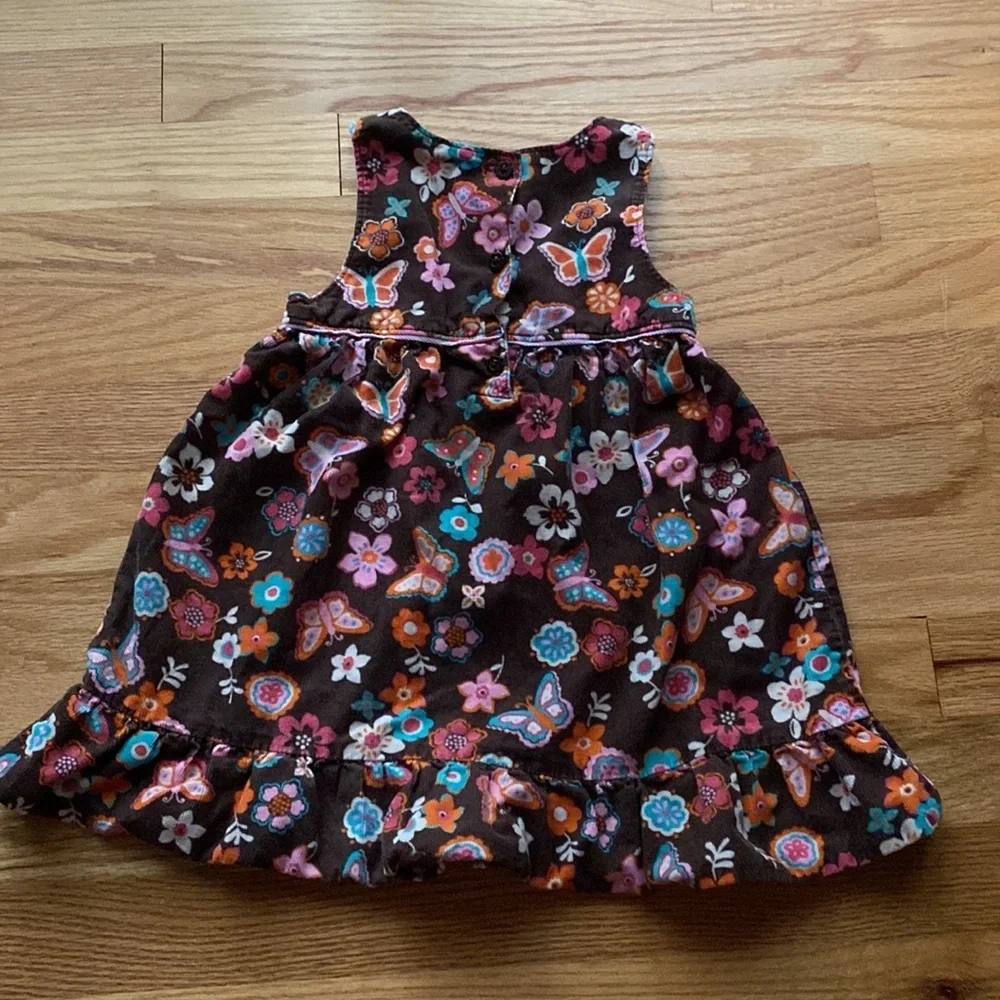 Oshkosh Vintage Brown‎ Floral Corduroy Dress 24 Months